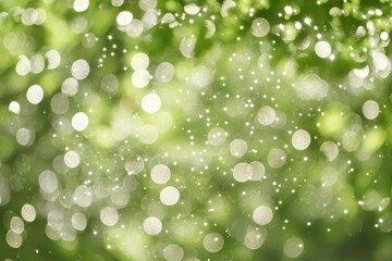 Fototapeta premium Sunlight shimmering dew-covered leaves