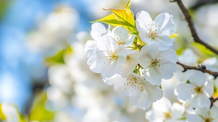 Obraz premium Delicate White Blossoms in Springtime