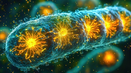 Fototapeta premium Close-Up View of Cellular Mitochondria