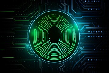 Fototapeta premium Cybersecurity Fingerprint: Digital Identity and Data Protection