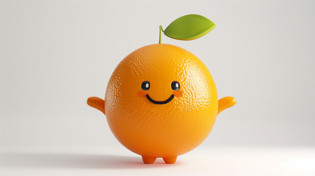 plastic funny orange character avatar white background
