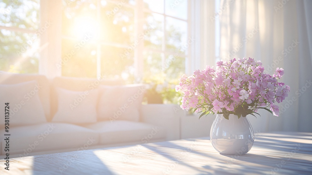 Poster A living room setting where a designer is using a 3D holographic interface to test various color palettes and furniture placements illustrating the process of visualizing interior design changes