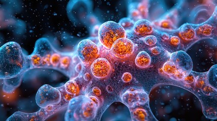 Detailed Microscope View of Virus Structures