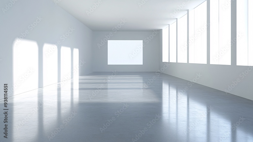 Aufkleber An interior designer in an empty room using a 3D hologram to project virtual furniture and decor items to test their aesthetic and functional impact on the space Stock Photo with copy space