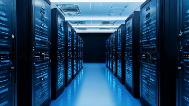 Exploring a secure server room with advanced technology and innovative infrastructure