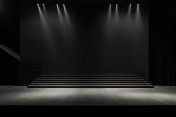Obraz premium Empty Stage with Spotlights - Minimalist Theater Design