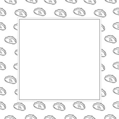 food and beverage frame in doodle style frame background