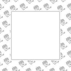 food and beverage frame in doodle style frame background