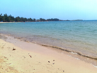 Nature landscape view of beautiful tropical beach and sea in sunny day