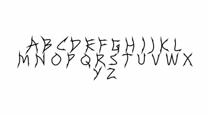 Arrow font, decorative font lettering design vector set alphabet