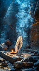 Feather of Ma'at Temple Offering Ancient Egyptian Religion Spiritual Symbol