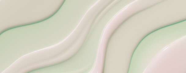 texture moisturizer on green surface. Sunscreen or face cream. Cosmetic natural product 3d rendering