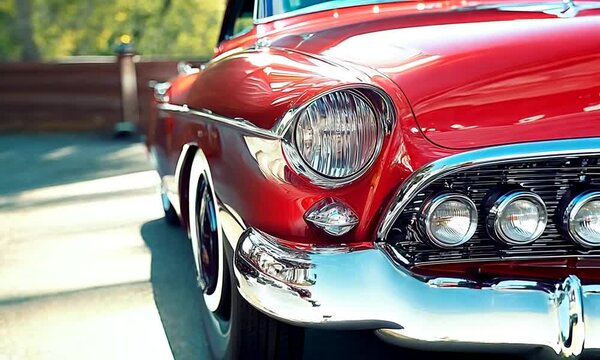 Classic Car Headlight Closeup