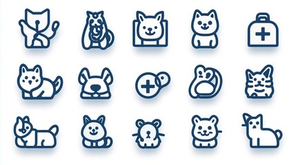 Colorful Post-it notes icons vector set with diverse shapes and colors, great for interactive design and digital planning tools. Generative AI