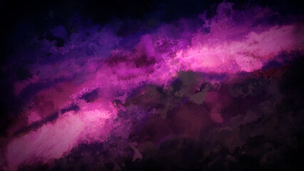 This digital abstract artwork is characterized by a blend of fiery red and pink hues