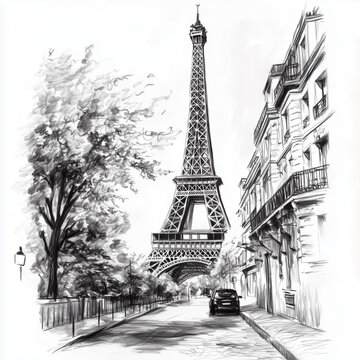 Dessin de la Tour Eiffel - Paris