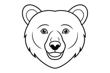  face of bear lineart vector illustration