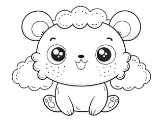 Hand drawn kawaii coloring book illustration AI generated