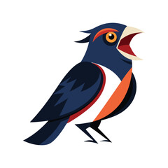 Fototapeta premium bullfinch-bird-screams-vector illustration