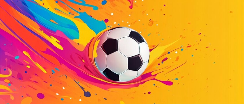 Colorful banner for sports event, saturated colors, dynamic and engaging design, perfect for event promotion, bold and energetic visuals