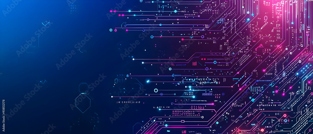 Poster a flat vector illustration of a coding concept, deep blue theme, technology background, code snippet