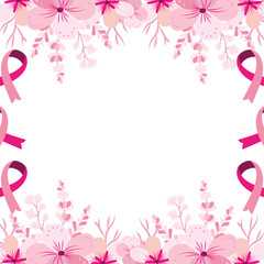 Vector pink breast cancer frame