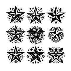 Vector Collection of Star Isolated icon on White Background. Stars icon set.