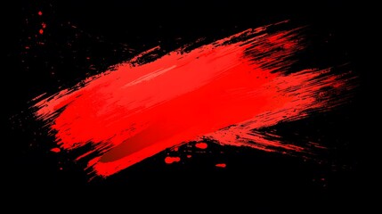 Red Paint Stroke on Black Background, Abstract Image, Texture, Pattern, Wallpaper, Cover and Screen of Smartphone, Cell Phone, Computer, Laptop, 9:16 and 16:9 Format
