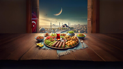 Experience authentic Turkish cuisine with a rich feast set against the majestic skyline of Istanbul. Enjoy traditional dishes like kebabs, baklava, and tea in a culturally immersive setting 
