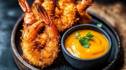 Crispy Coconut Shrimp with Mango Sauce