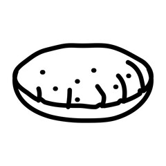 Roti (Indian bread) Vector Line Icon Design