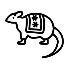 Ganesha's Mouse Vector Line Icon Design
