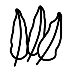 Mango Leaves Vector Line Icon Design