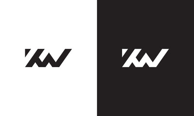 KW logo, monogram unique logo, black and white logo, premium elegant logo, letter KW Vector minimalist