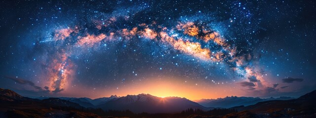 Obraz premium Realistic and stunning Milky Way, stars and cosmic dust.