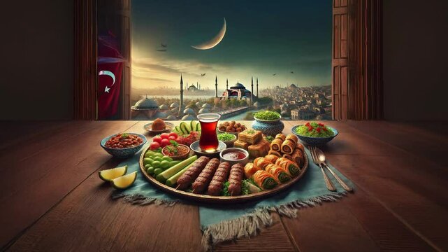Experience authentic Turkish cuisine with a rich feast set against the majestic skyline of Istanbul. Enjoy traditional dishes like kebabs, baklava, and tea in a culturally immersive setting 