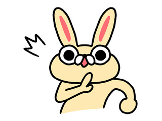びっくりするうさぎ