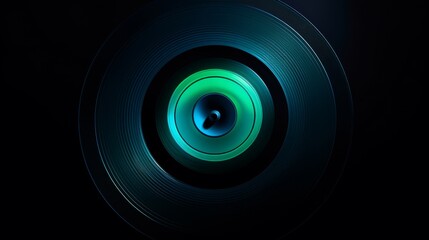 Abstract Circle Pattern in Blue and Green