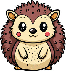 Cute Hedgehog vector cartoon illustration
 Illustrator Artwork