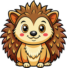 Cute Hedgehog vector cartoon illustration
 Illustrator Artwork