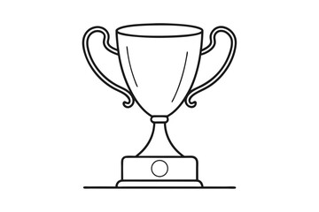 Continuous Single Line Trophy Cup Drawing - Vector Illustration, SVG Files, Cricut & Silhouette Cut Files, Clipart, T-Shirt Graphics