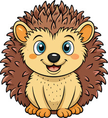 Cute Hedgehog vector cartoon illustration
 Illustrator Artwork