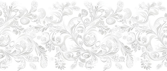 A flat vector illustration background of a seamless lace pattern on white cotton fabric, incorporating vintage lace motifs, ornate details, interwoven patterns, delicate and elegant