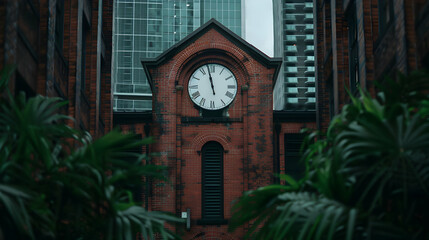 Fototapeta premium Building With Clock The Front