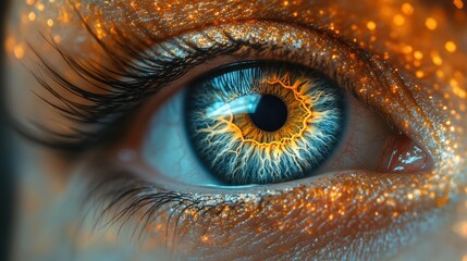 Close-Up of a Glittering Blue Eye