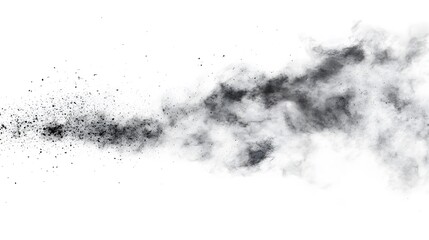 Obraz premium Dust Cloud: A swirling dust cloud, with fine particles suspended mid-air, creating a subtle texture on a white background. 