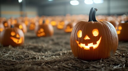 Glowing Jack-o'-Lantern Display