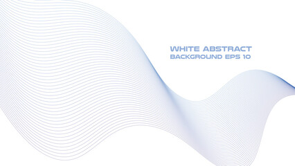 White abstract background with blue curve line vector image