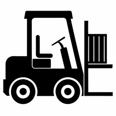 Forklift Black silhouette