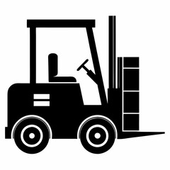 Forklift Black silhouette